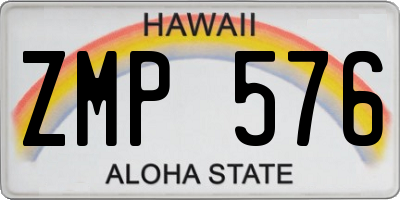 HI license plate ZMP576