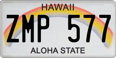 HI license plate ZMP577
