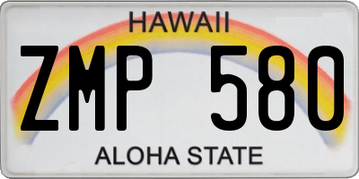 HI license plate ZMP580