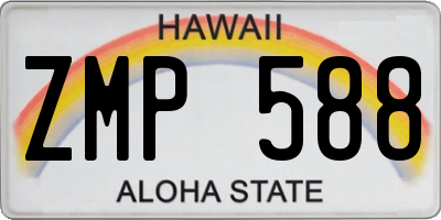 HI license plate ZMP588