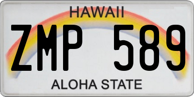 HI license plate ZMP589