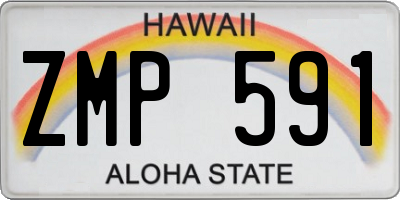 HI license plate ZMP591