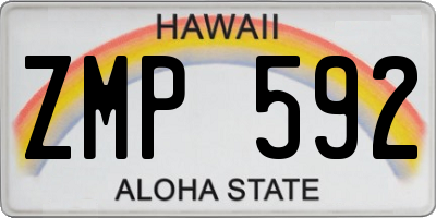 HI license plate ZMP592