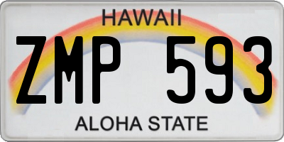 HI license plate ZMP593