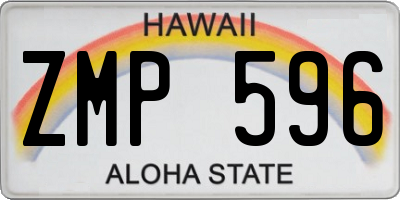 HI license plate ZMP596