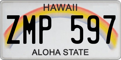HI license plate ZMP597