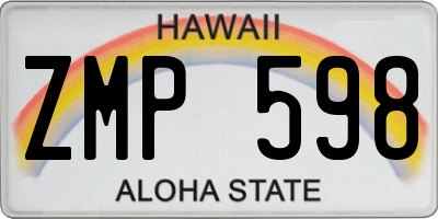 HI license plate ZMP598