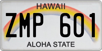 HI license plate ZMP601