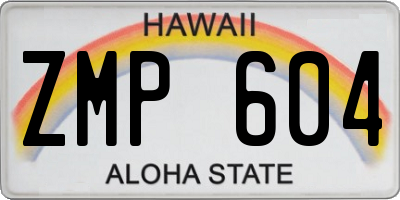 HI license plate ZMP604