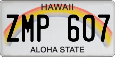 HI license plate ZMP607