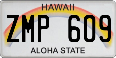 HI license plate ZMP609