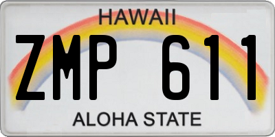 HI license plate ZMP611