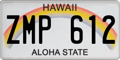 HI license plate ZMP612