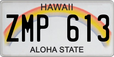 HI license plate ZMP613