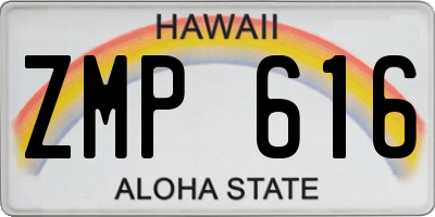 HI license plate ZMP616
