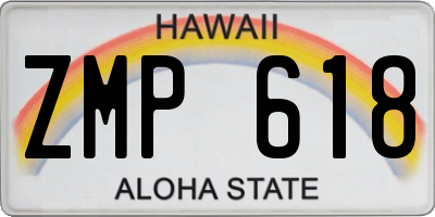 HI license plate ZMP618