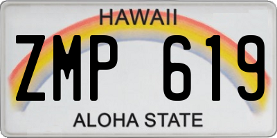 HI license plate ZMP619