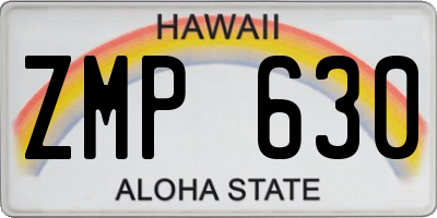 HI license plate ZMP630