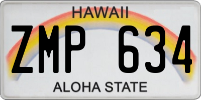 HI license plate ZMP634