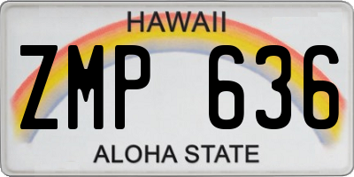 HI license plate ZMP636