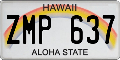 HI license plate ZMP637