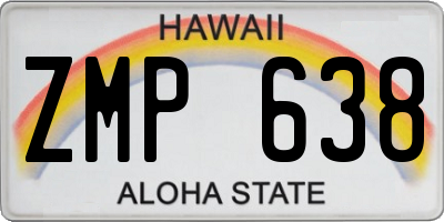 HI license plate ZMP638
