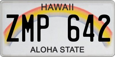 HI license plate ZMP642