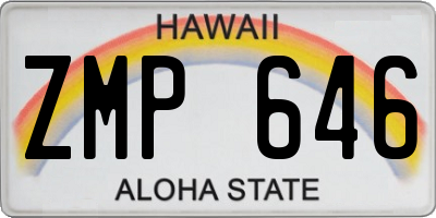 HI license plate ZMP646