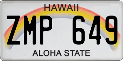 HI license plate ZMP649