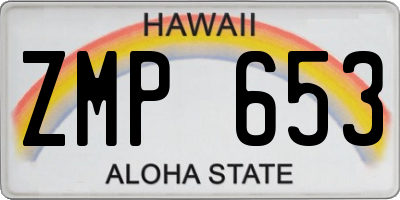 HI license plate ZMP653