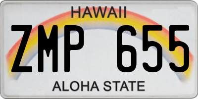 HI license plate ZMP655