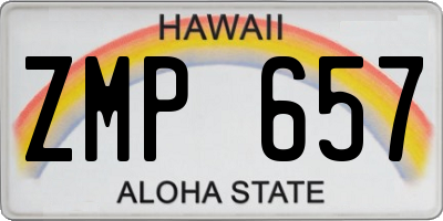 HI license plate ZMP657