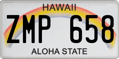 HI license plate ZMP658