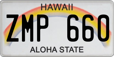 HI license plate ZMP660