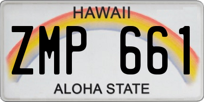 HI license plate ZMP661