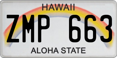 HI license plate ZMP663