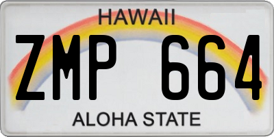 HI license plate ZMP664
