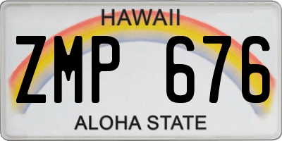 HI license plate ZMP676