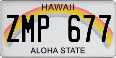 HI license plate ZMP677