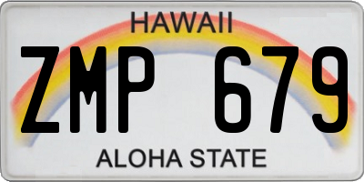 HI license plate ZMP679