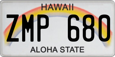 HI license plate ZMP680