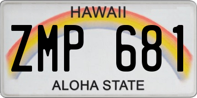 HI license plate ZMP681