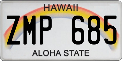 HI license plate ZMP685