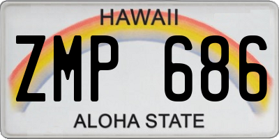 HI license plate ZMP686