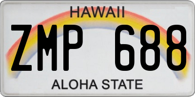 HI license plate ZMP688