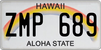 HI license plate ZMP689