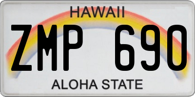 HI license plate ZMP690