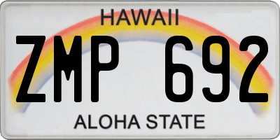 HI license plate ZMP692