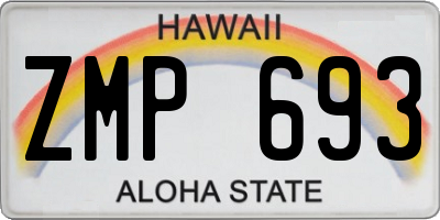 HI license plate ZMP693