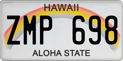 HI license plate ZMP698